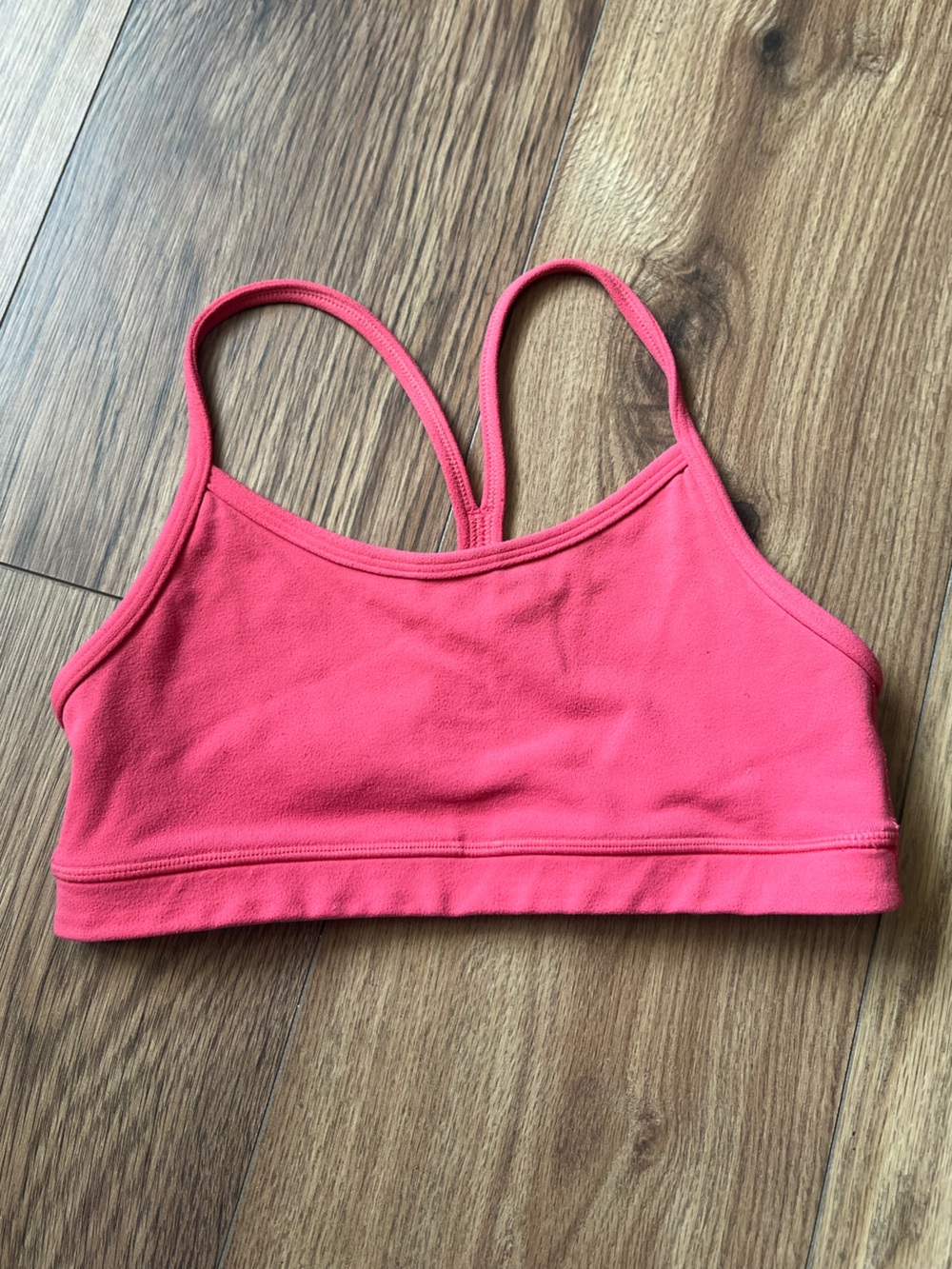 LULULEMON Flow Y Bra Pink Coral Light Support Yoga Sports Strappy